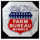 Vtg Farm Bureau-Stop 2 Sided Sign