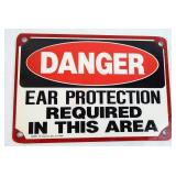 Vintage Ear Protection Required Metal Sign
