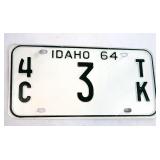 1964 Idaho Truck License Plate Single Digit