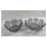 Antique EAPG Pressed Glass Bowls Amethyst