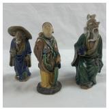 (3) Vintage Chinese Shiwan 'Mudmen'  Figurines