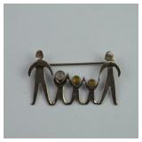Sterling Silver GRMW Moonstone Family Brooch