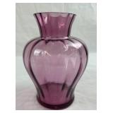 Vintage Fluted Cranberry Glass Vase