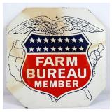 Vintage Metal Farm Bureau-Stop 2 Sided Sign