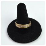 10k Yellow Gold Wedding Band Ring Cross Thatch