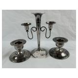 Vgt Silver Plated Candle Sticks Hammered