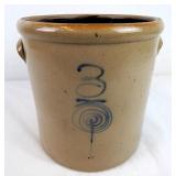 Antique Redwing Salt Glaze Stoneware Crock