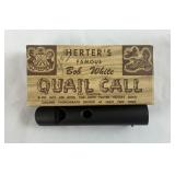 Vintage Herter's Bob White Quail Call Like New