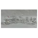 (8) Vtg Cut Crystal Animal Figurines Swans