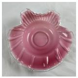 Vgt Fenton Glass 'Peach Crest' Shell Bowl