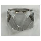 Vintage MCM Crystal Glass Triangular Ashtray