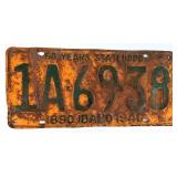 Vintage 1940 Idaho 50 Year 1A License Plate