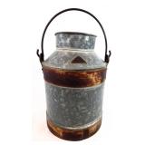 Vintage Galvanized Metal Milk Cream Can