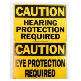 Vintage Vinyl Caution Hearing, Eye Signs