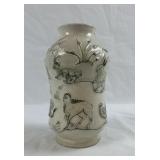 Vintage Hand Painted Sgraffito Style Vase