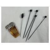 Vintage Hat Pins and Hair Comb