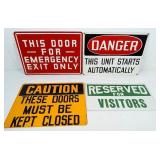 Vintage Metal Reserved, Danger, Caution Signs (4)