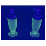 1930s Hazel Atlas Uranium Glass Salt & Pepper