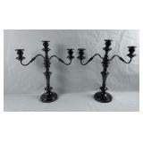 (2) Silver Plated Candelabra Candle Holders