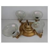 Antique Victorian Ceiling Light & Glass Shades