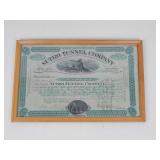 1887 Sutro Tunnel Company Stock Certificate