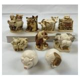 (9) Harmony Kingdom Box Figures Farm Animals