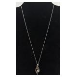 10K Gold & 925 Sterling Silver Pendant Necklace