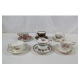 Vintage Fine Bone China Teacups & Saucers (6)