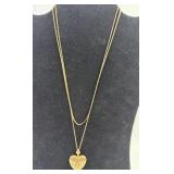 Gold Filled Heart Locket & Chain Necklace