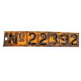 Vintage Numbered Heavy Iron Plate Railroad Car