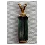 14K Gold Pendant With Gemstone