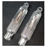 Vintage Clear Glass Rolling Pins (2)