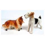 Vintage Ceramic Dog Figurines Collie, Terrier