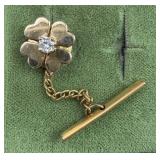 14K Gold & Diamond Tie Tack