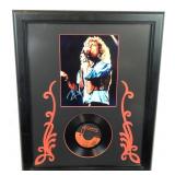 Vintage Robert Plant Autographed Photo, 45 Record