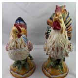 Fitz & Floyd Ricamo Rooster & Hen Figurine Set