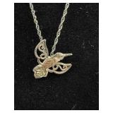 12K Gold & Sterling Silver Chain & Charm