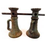 Vintage Cast Iron Railroad Screw Jacks (2)