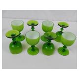 Vintage Carlo Moretti Green Glass Goblet (8)