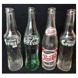 Vtg 12 oz Glass Bottles-Pepsi, Coke, Orange Crush