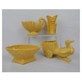 Lot Vtg McCoy R.R.P. Co Haeger Yellow Pottery