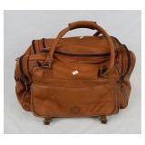 Large Leather Duffle / Tote Travel Bag - Brown