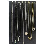 Variety Of Sterling Silver Necklaces W/ Gemstone