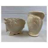 (2) Vtg McCoy Pottery Heart Vase and More