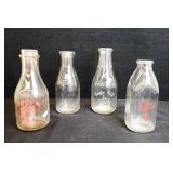 Collection of Vintage Clear Glass Milk Bottles(4)