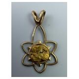 Unique Custom-Made 14K Gold Nugget Pendant .80g