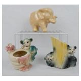 Lot Vtg MCM Planters Bears & Elephant