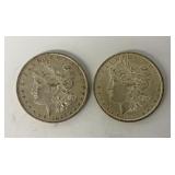 (2) 1897 Morgan 90% Silver Dollars