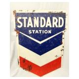Gas & Oil Station Standard Station Metal Ad Sign
