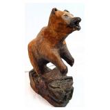 Vintage Hand Carved Wooden Bear Statue